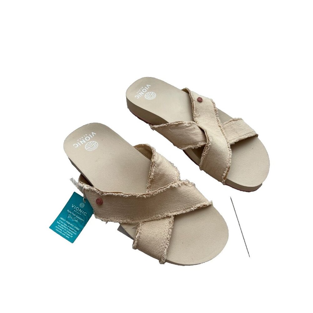 Vionic Boardwalk Panama Sandals Semolina Beige